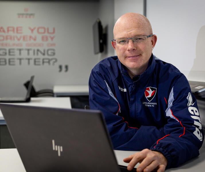 Access To HE Student David Monaghan sat with a laptop