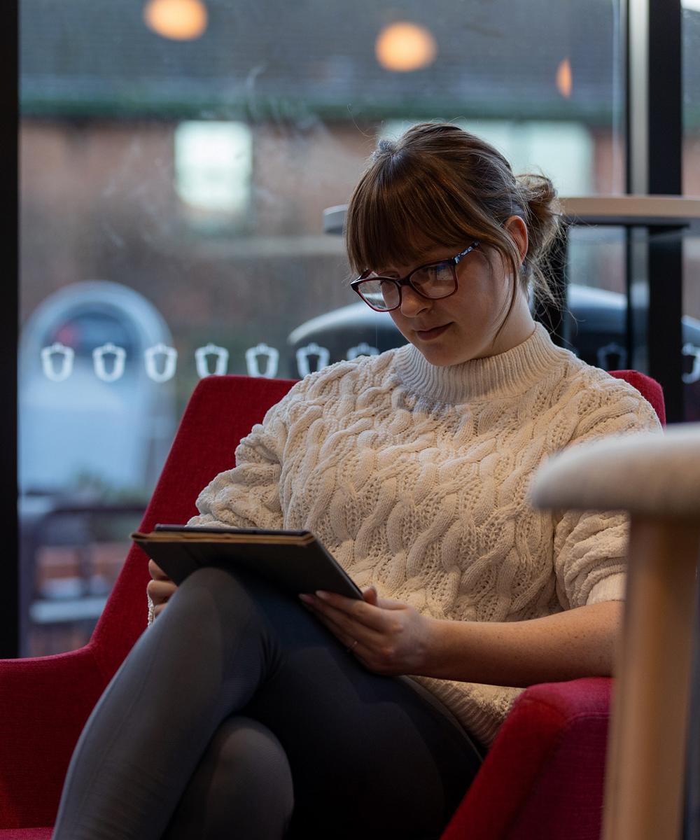 Student Using A Tablet In Graze