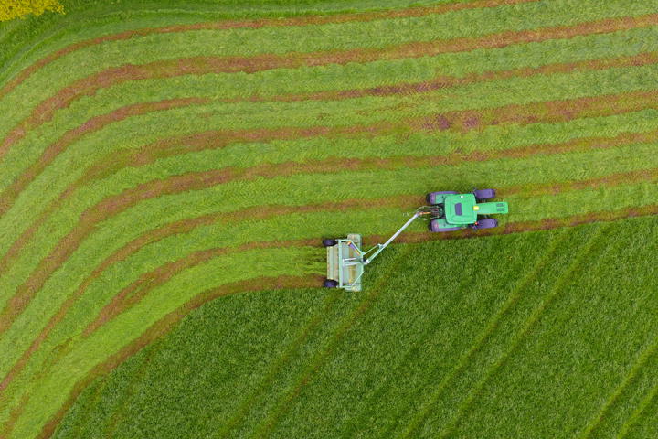 Agriculture Tractor From Above