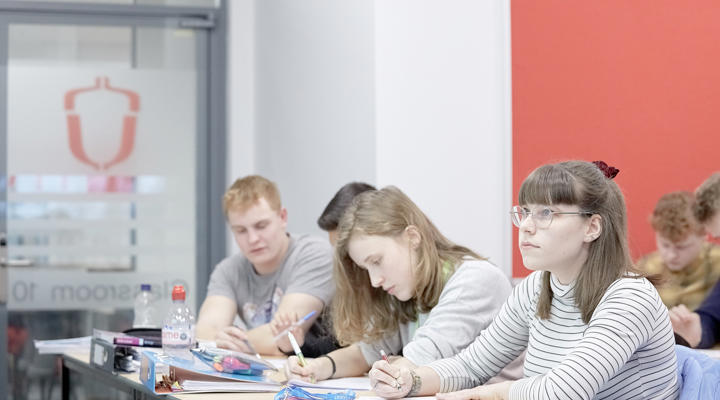 Female A Level Student Studying In Classroom